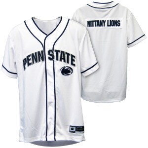 white Penn State baseball jersey with Nittany Lions on back